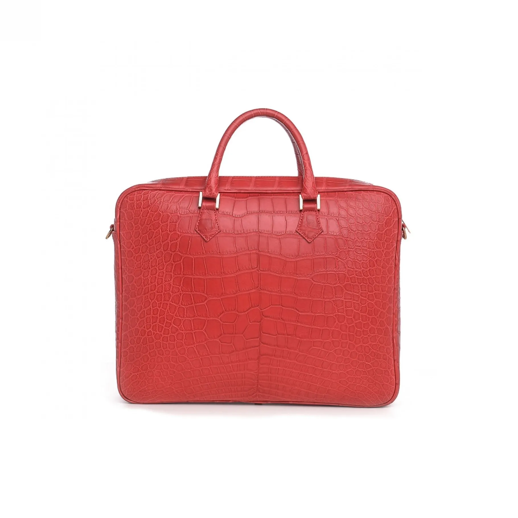 red_erik__borsa__ore_guid_1.webp GUIDOMAGGI Borse & Zaini>Red Erik - borsa 24 ore in Pelle di Coccodrillo Hermès Rossa realizzata a Mano