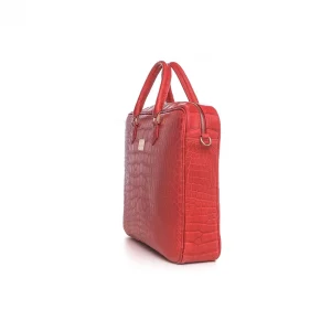 GUIDOMAGGI Borse & Zaini>Red Erik - borsa 24 ore in Pelle di Coccodrillo Hermès Rossa realizzata a Mano