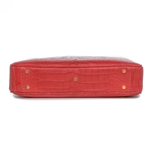 GUIDOMAGGI Borse & Zaini>Red Erik - borsa 24 ore in Pelle di Coccodrillo Hermès Rossa realizzata a Mano