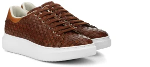 Uomo GUIDOMAGGI Sneakers>Rumson - Sneakers da uomo con rialzo interno in Pelle con motivo Intrecciato da 6 a 8 cm