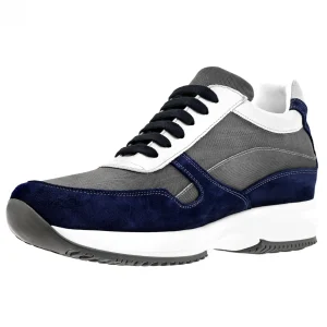 Uomo GUIDOMAGGI Sneakers>Santa Barbara - sneakers con rialzo in Mix Pelle/Tessuto Da 6 a 10 cm più alto