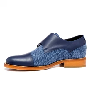 Uomo GUIDOMAGGI Fibbie>Savile Row - Classiche scarpe rialzo uomo in Mix Pelle/Tessuto da 6 a 8 cm più alto