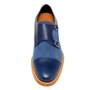 Uomo GUIDOMAGGI Fibbie>Savile Row - Classiche scarpe rialzo uomo in Mix Pelle/Tessuto da 6 a 8 cm più alto