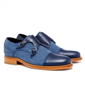 Uomo GUIDOMAGGI Fibbie>Savile Row - Classiche scarpe rialzo uomo in Mix Pelle/Tessuto da 6 a 8 cm più alto