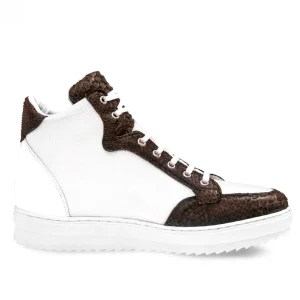 Uomo GUIDOMAGGI Scarpe In Pelle Esotica | Sneakers>Sri Lanka -  sneakers rialzanti in Mix Pelle/Tessuto Da 6 a 10 cm più alto