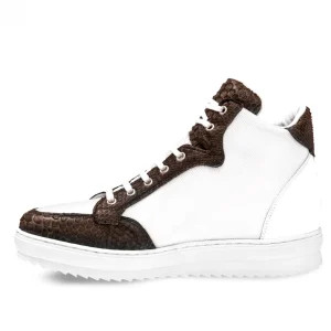 Uomo GUIDOMAGGI Scarpe In Pelle Esotica | Sneakers>Sri Lanka -  sneakers rialzanti in Mix Pelle/Tessuto Da 6 a 10 cm più alto