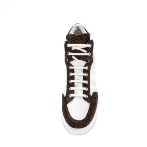 Uomo GUIDOMAGGI Scarpe In Pelle Esotica | Sneakers>Sri Lanka -  sneakers rialzanti in Mix Pelle/Tessuto Da 6 a 10 cm più alto
