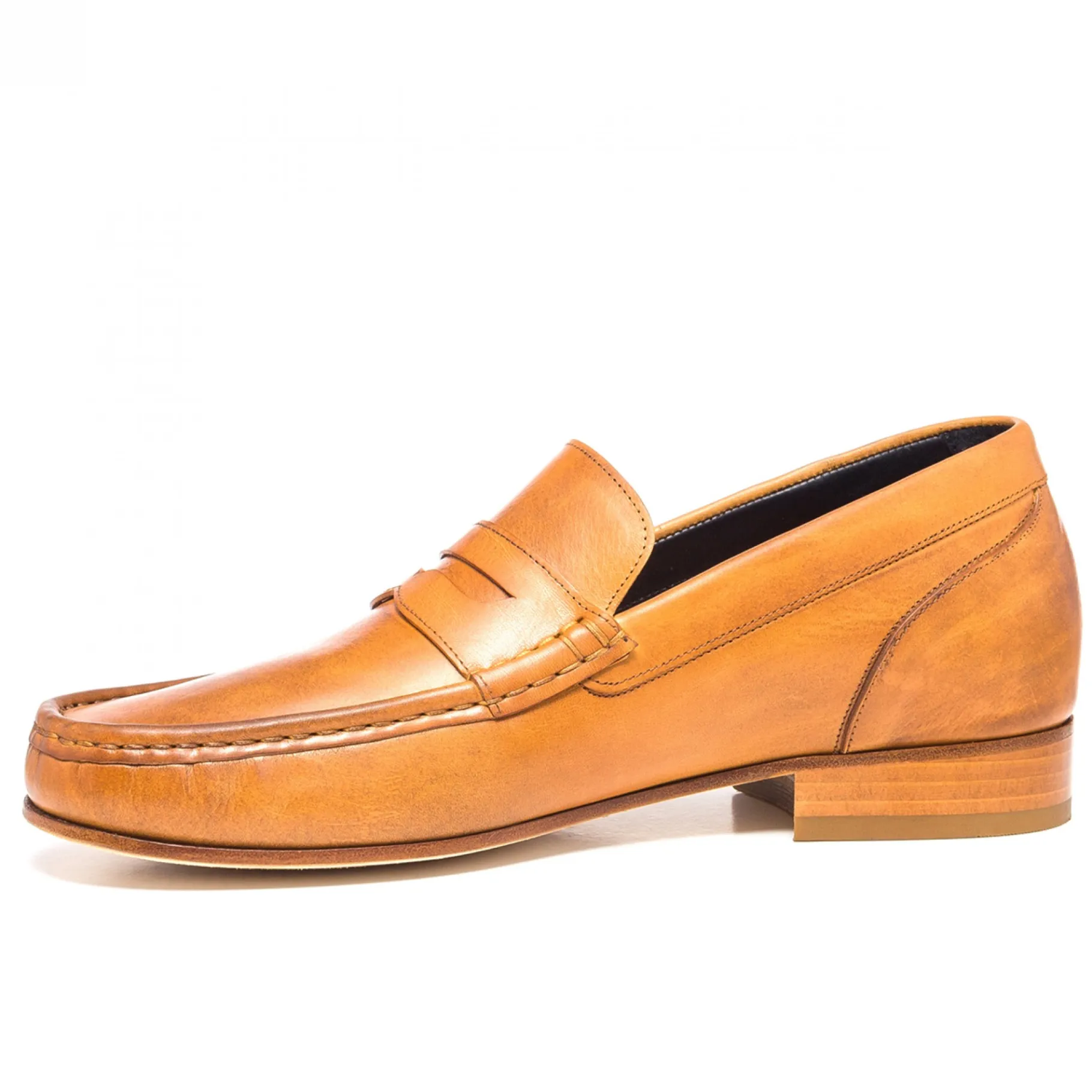stroget__mocassini_con_ri_2.webp Uomo GUIDOMAGGI Penny Loafers>Stroget - Mocassini con rialzo interno in Pelle Pieno Fiore Fino a 8 cm più alto