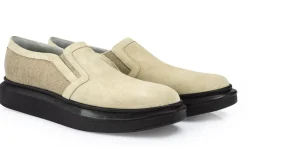 Uomo GUIDOMAGGI Slip-on>Tierra -slipon con rialzo in Mix Pelle/Tessuto fino a 6 cm più alto