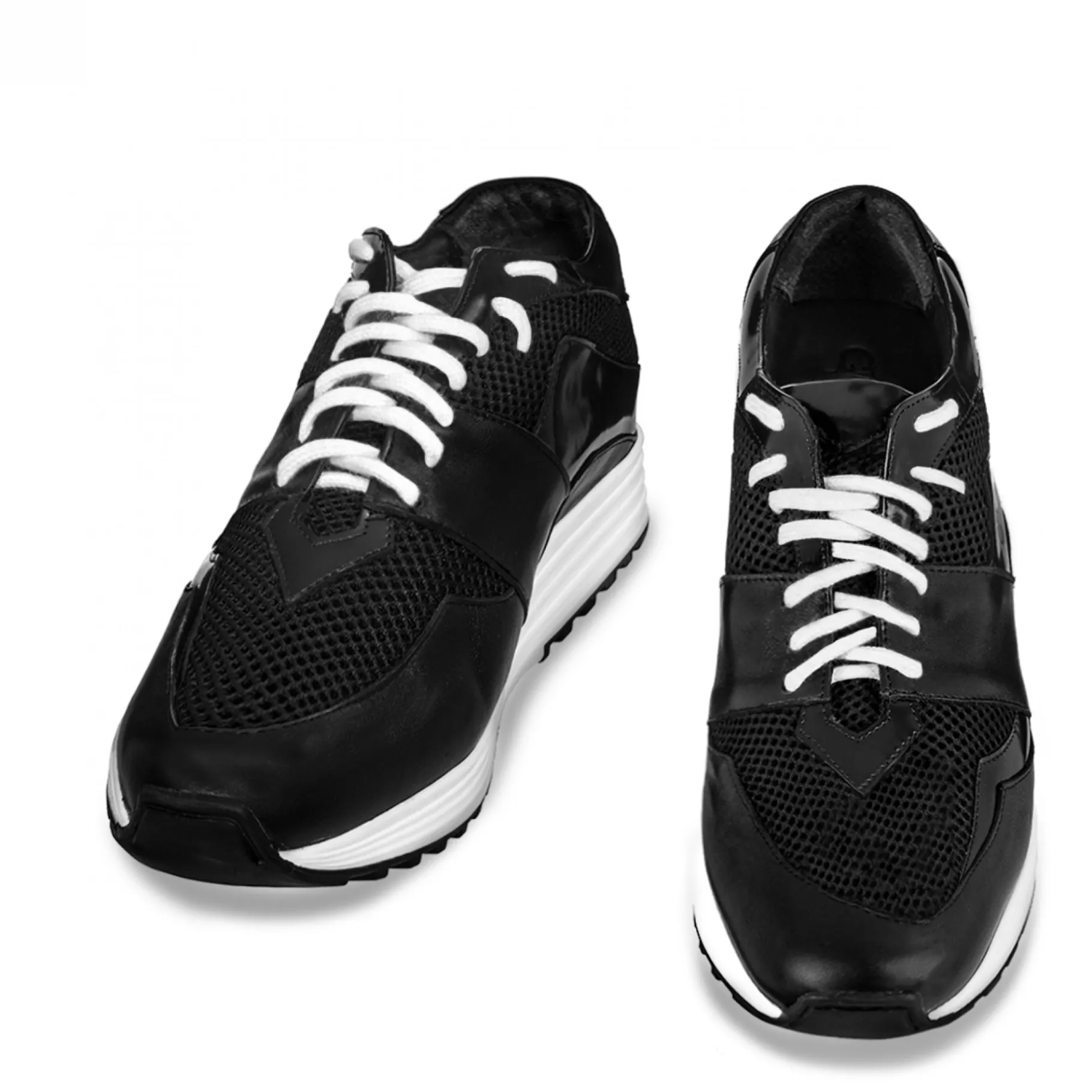 varenne_black__sneakers_r_0.webp Uomo GUIDOMAGGI Sneakers>Varenne Black - sneakers rialzanti in Mix Pelle/Tessuto Da 6 a 10 cm più alto
