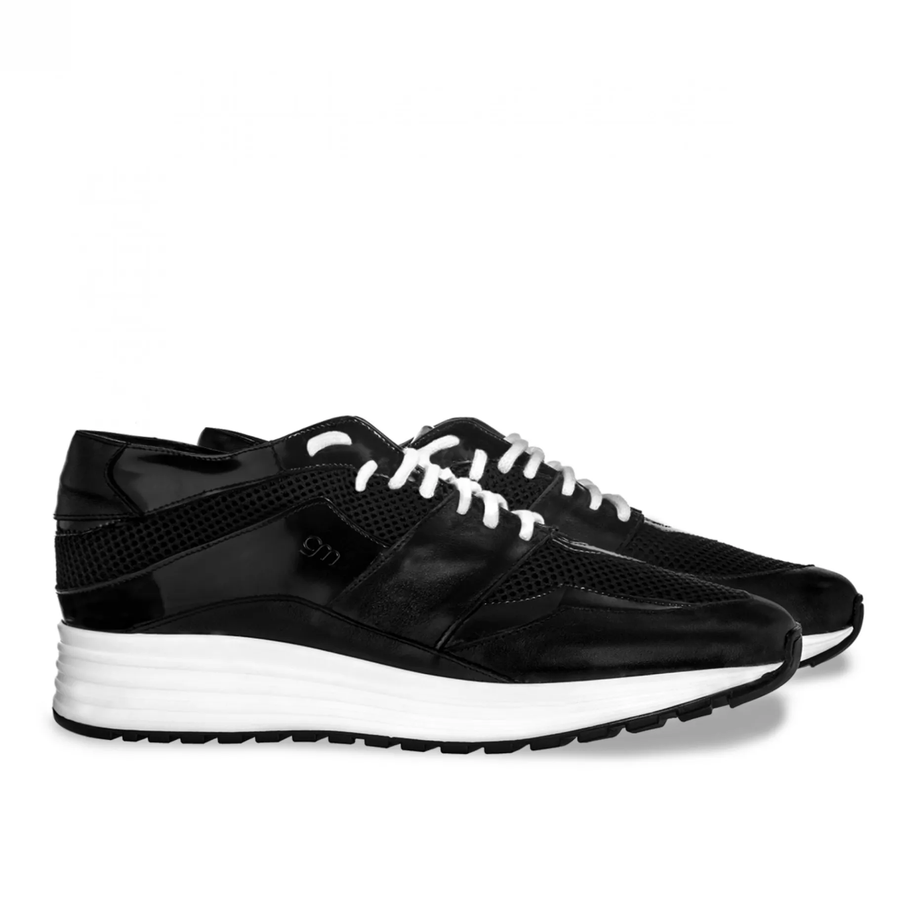 varenne_black__sneakers_r_4.webp Uomo GUIDOMAGGI Sneakers>Varenne Black - sneakers rialzanti in Mix Pelle/Tessuto Da 6 a 10 cm più alto