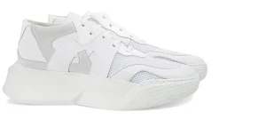 Uomo GUIDOMAGGI Sneakers>White Chocolate - chunky sneakers in Mix Pelle/Tessuto Da 6 a 10 cm più alto